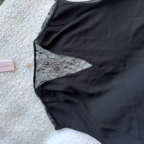NWT Banana Republic Black Lace Cap Sleeve Blouse Petite - Picture 4 of 5